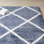 Tapis bleu à motif géométrique à treillis-31381072