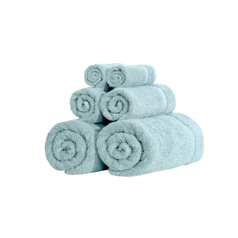 Balsamo 6-Piece Quick Dry Turkish Cotton Towel Set, Green