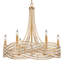 Lustre 25 pouces Anatasia en or laqué avec filigrane de cristal transparent