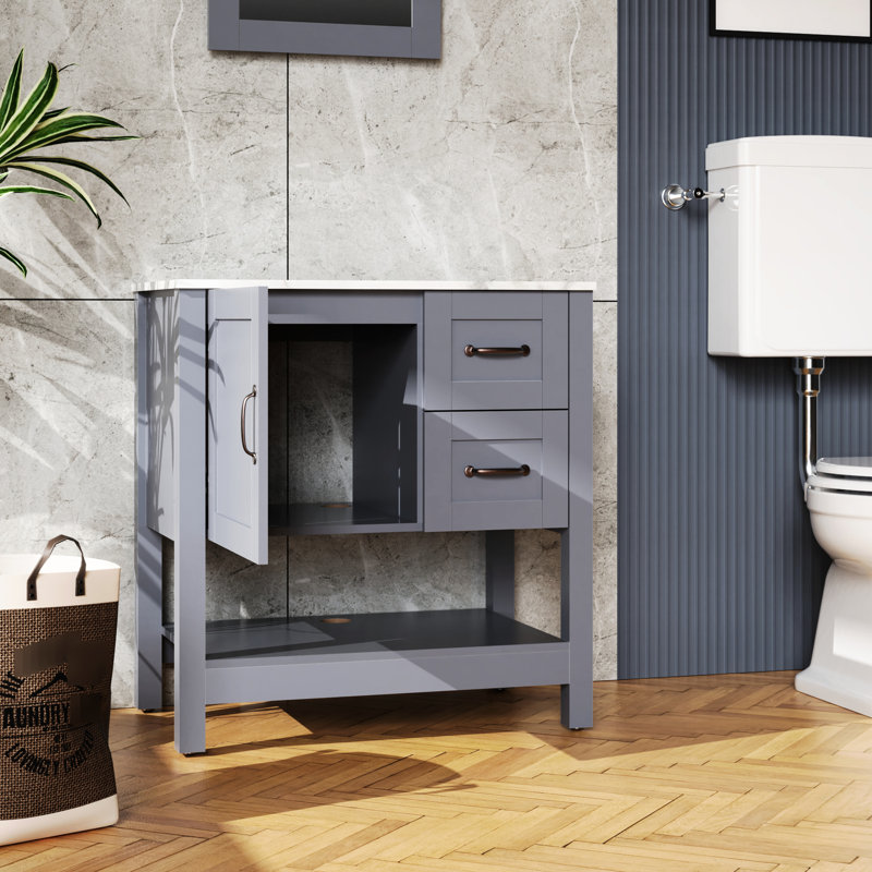Armoire de salle de bain 30 po gris