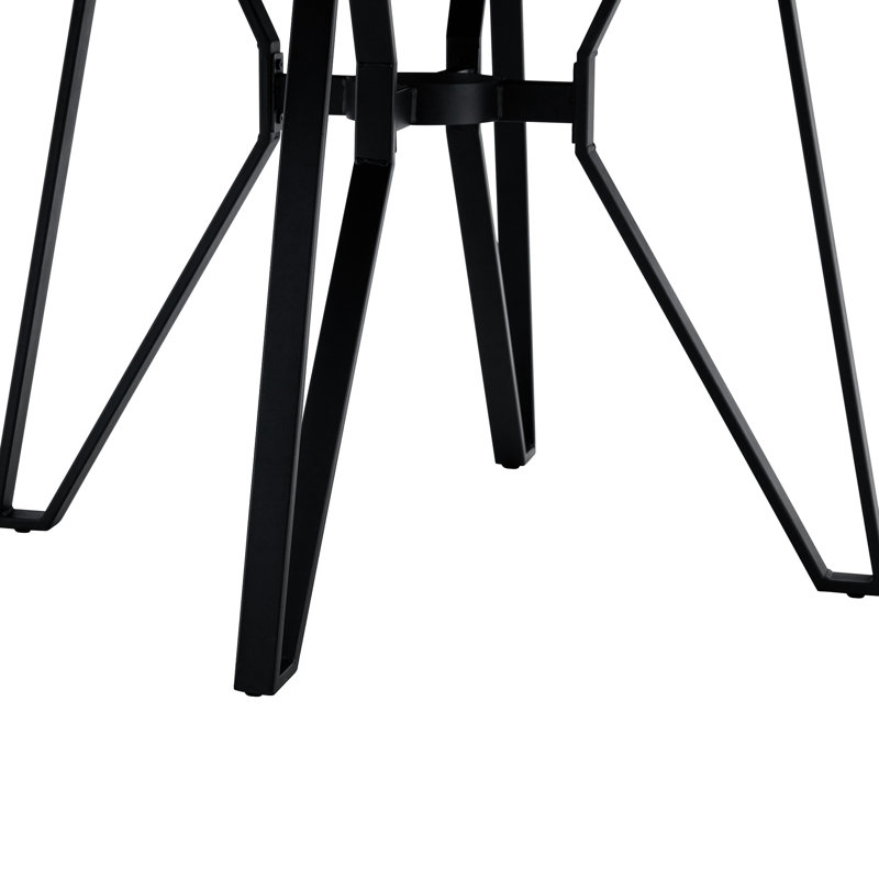 Table de salle à manger et de cuisine brune de 46,07 po de largeur, quatre pieds en épingle à cheveux en métal, tablette ouverte pour le rangement dans la zone de l'alcôve