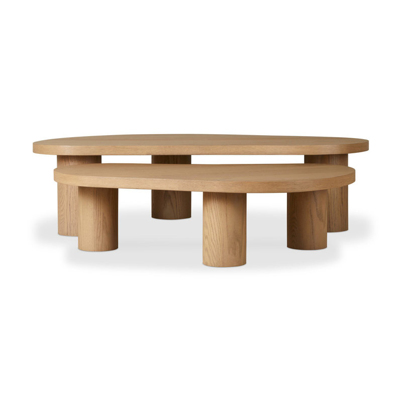 Joji Nesting Coffee Tables-Natural Oak Veneer