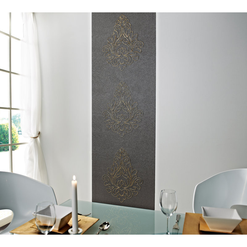 Nobile 3.2m x 70cm Wallpaper Tile, Black, gold and metallic