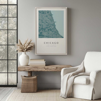 Chicago Street Map, reproduction d'art sur toile