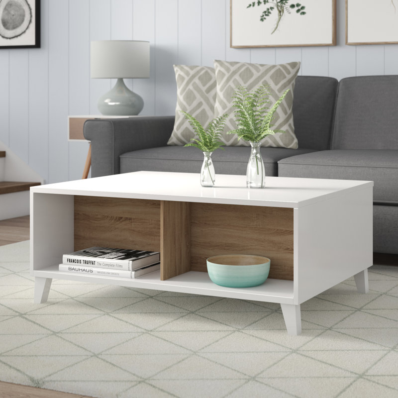 Lift Top Four Leg Coffee Table with Storage