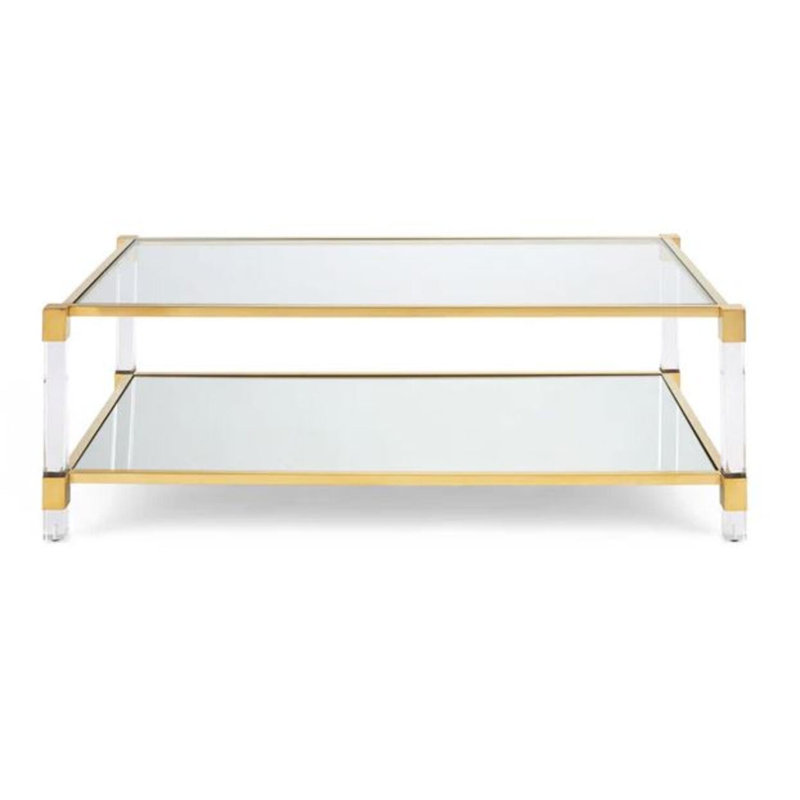 Romel Glass Coffee Table, Gold