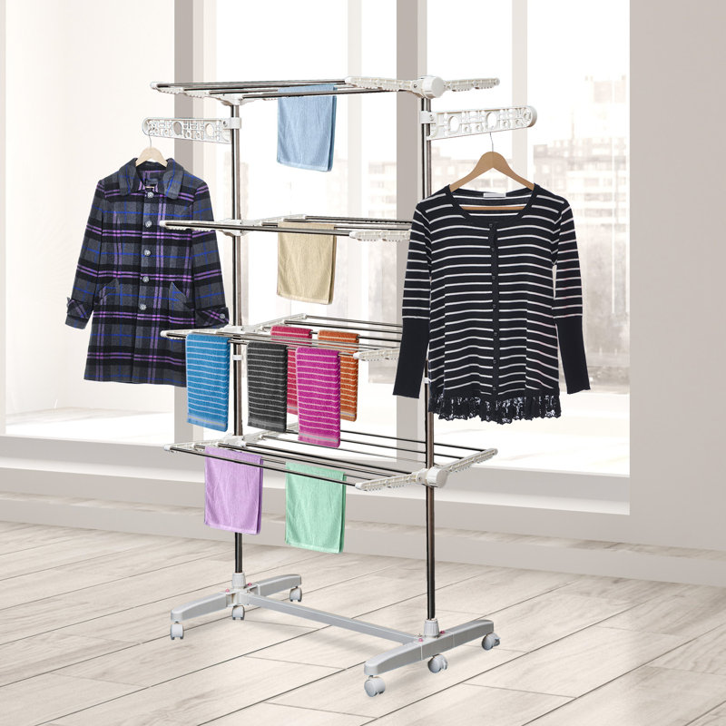 Foldable Accordion Drying Rack, White