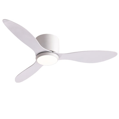 42’’ Dimmable Flush Mount Ceiling Fan with LED Lights and Remote Control