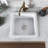 DeerValley Square Fireclay 18" L x 18" W Undermount/Drop-In Kitchen Sink with Basket Strainer and Sink Grid