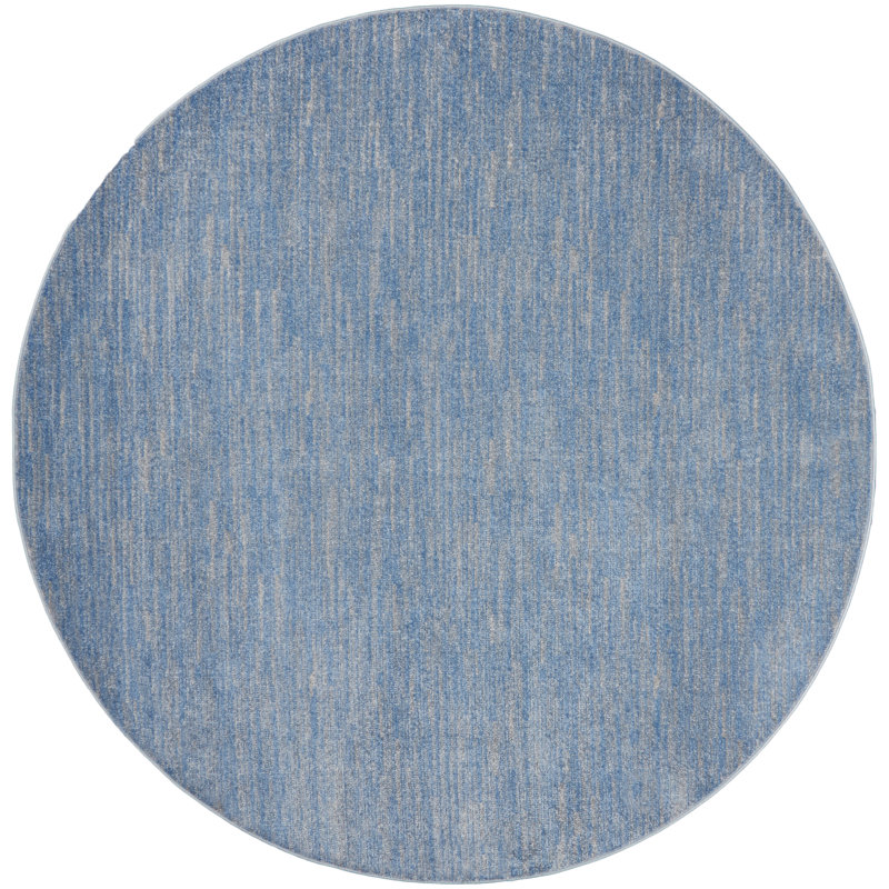 Tapis intérieur / extérieur bleu / gris Nourison Essentials, Carré 9 pi