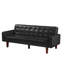 Canapé-lit en cuir synthétique convertible 74,4 po, noir-1350324945