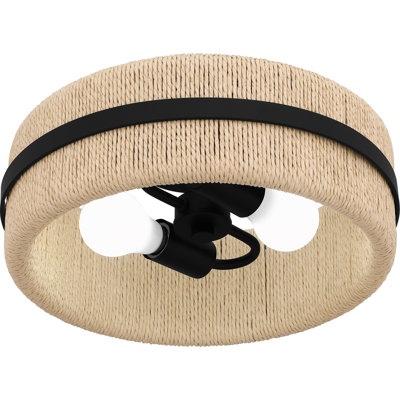 Brasuell 2-Light Matte Black Flush Mount
