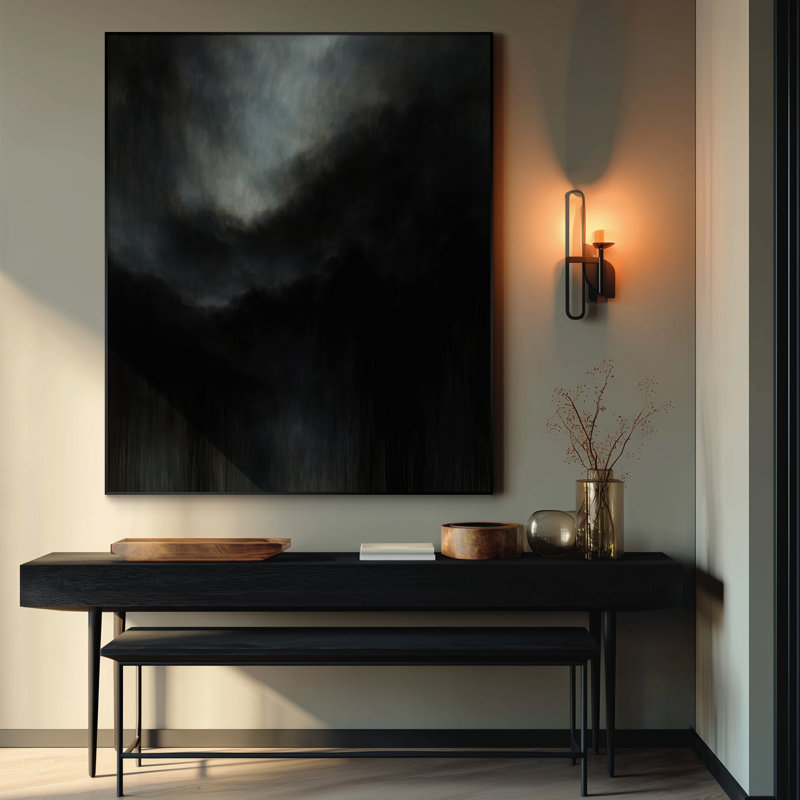 Très grand art mural imprimé sur tissu - Abstrait neutre moderne pour la décoration d'œuvres d'art contemporain pour le salon ou la chambre à coucher - «Assemblage requis du cadre (cadre non fini)»