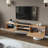 Desmone Modern Floating TV Stand Up to 80" TVs, Wall-Mounted Media Console with Storage, Oak Brown Wood Finish-71337675-111925897