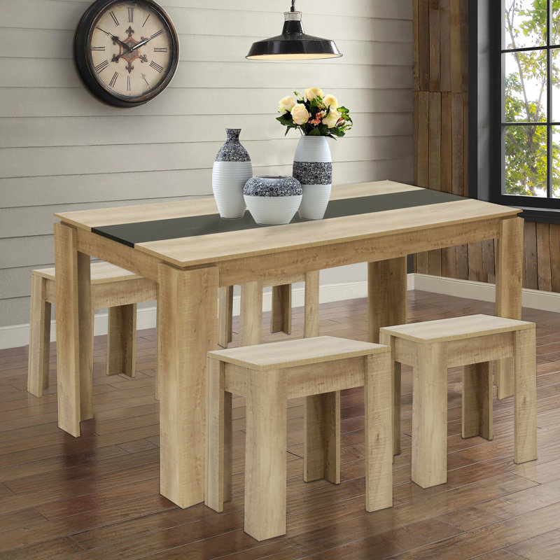 Nishaaj 4 - Person Dining Set, 75cm H x 70cm W x 160cm L
