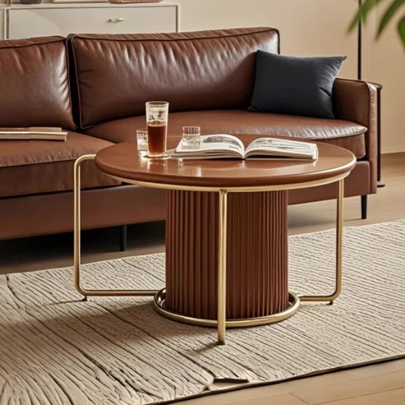 Retro and simple solid wood coffee table, Dark Walnut