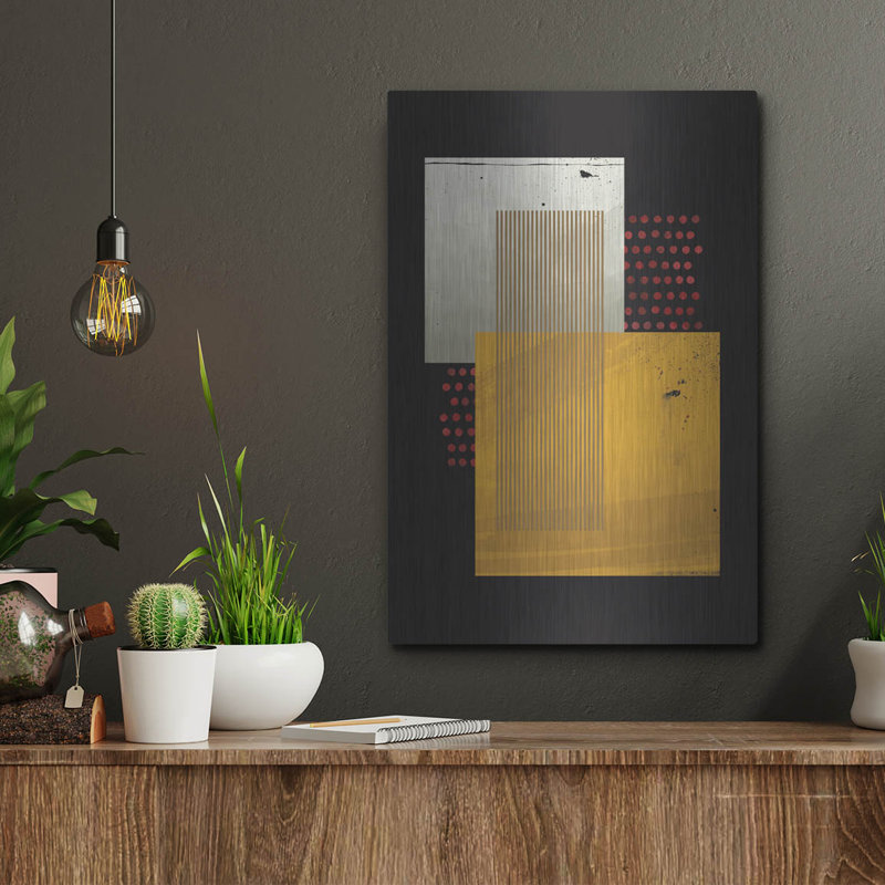 Ivy Bronx «Abstract Geometric 19» par Gary Williams, art mural en métal, H 16 po x l 12 po