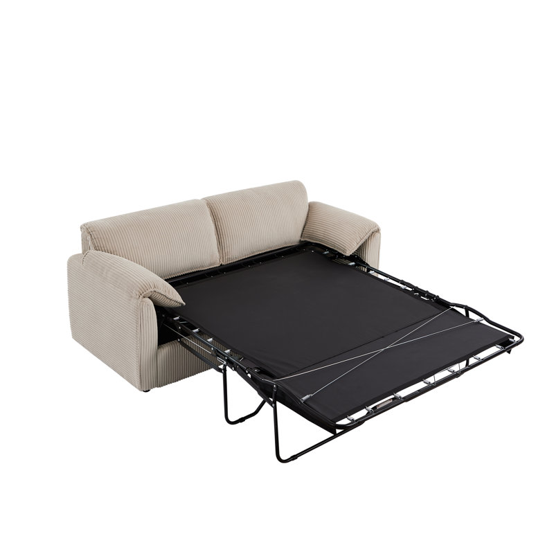 Victora 79.13'' Corduroy Sleeper Sofa, Brown