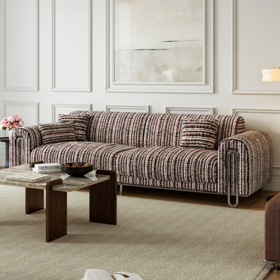 Chenille Straight Living Room Sofa