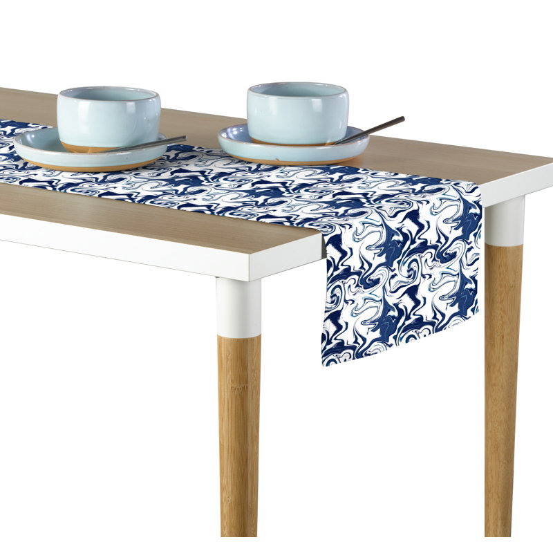 Lorentz Marble Milliken Signature Table Runner, 72" L x 12" W, Blue