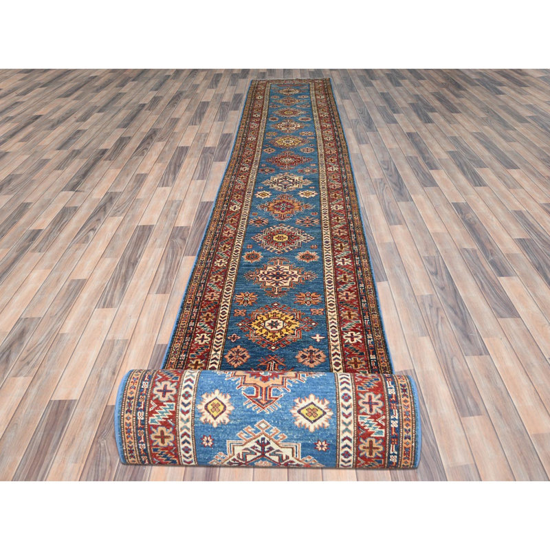 Vimala One-of-a-Kind Runner 2'9" X 40'6" New Age Runner Area Rug in Blue