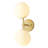 2-Light Modern Glass Globe Wall Sconce