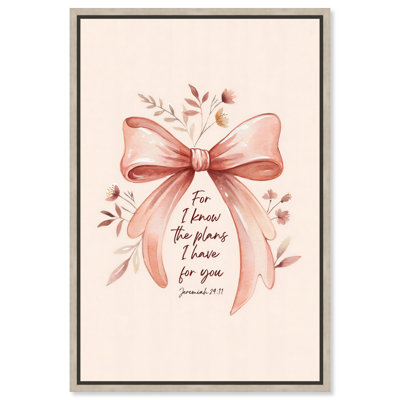 Promised Future Framed Canvas Print Bible Verse Decor by Art Remedy, Natural Oak Frame, 20 x 30