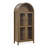A High Arched Storage Cabinet With A Lamp, A Modern Retro-Style Wooden Storage Cabinet With Adjustable Glass Partitions, Suitable For Use As A Multi-Functional Cabinet In Kitchens-1251430172
