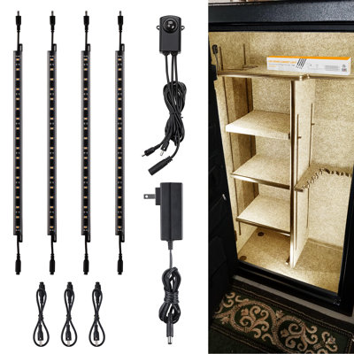 Led Safe Lighting Kit, 12 Inch Linkable Light Bars Motion Sensor, Warm White, For Under Cabinet