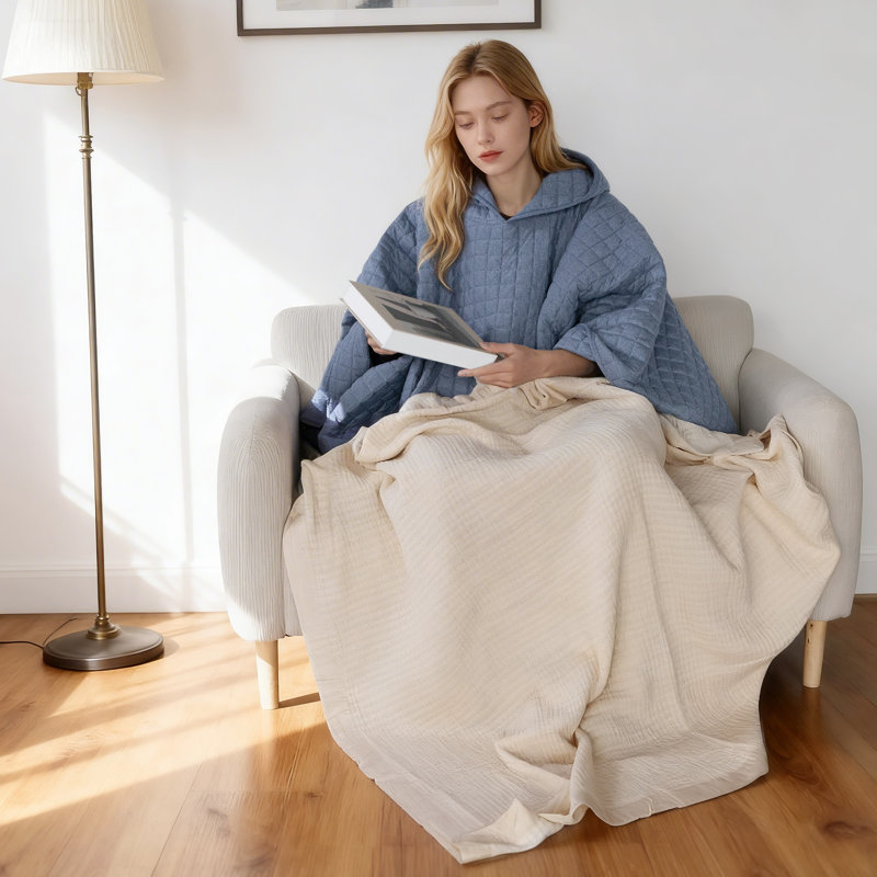 Couverture à capuche Snuggler, Marine