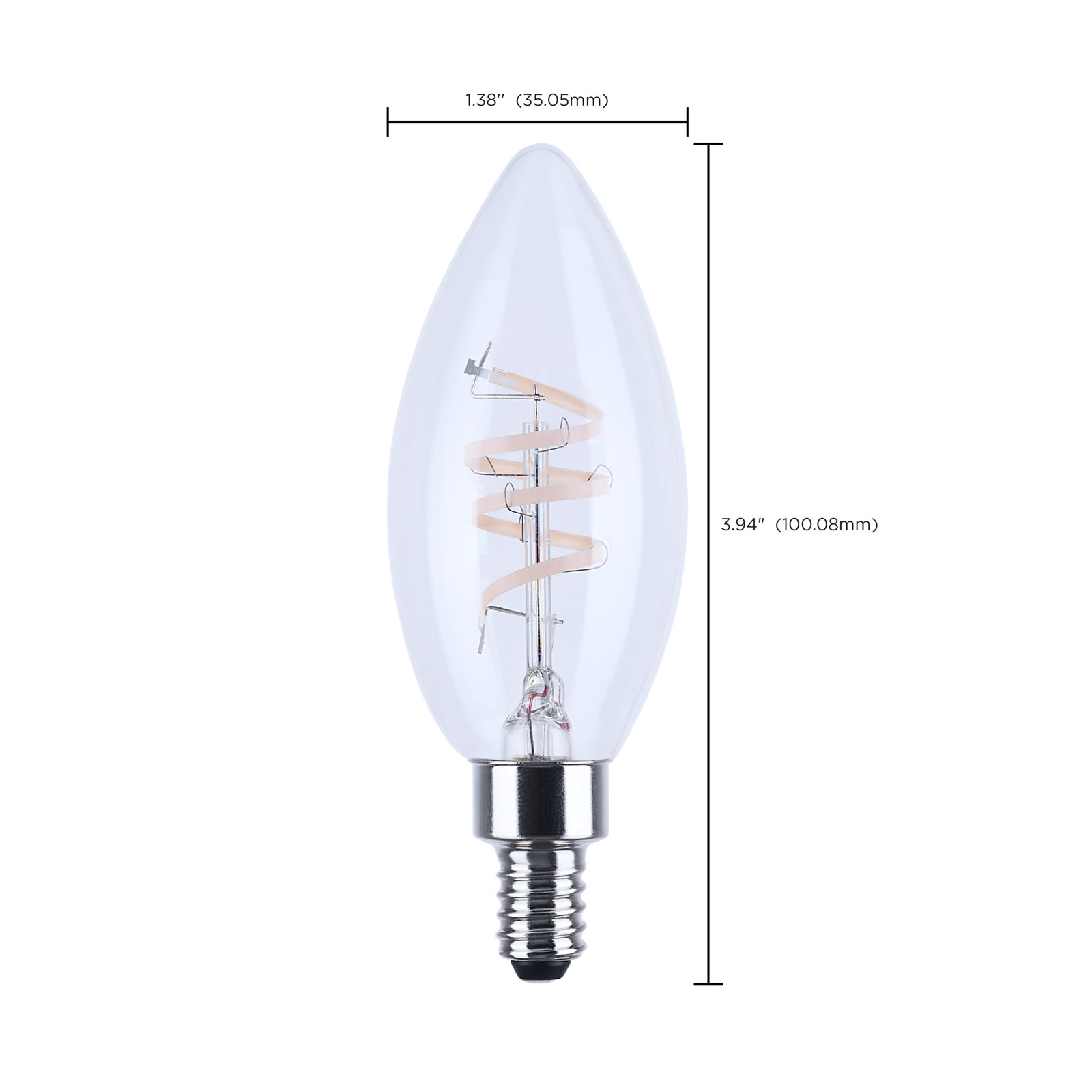 Deena 4W B11 E12 LED Clear Bulb, 3000 Kelvins