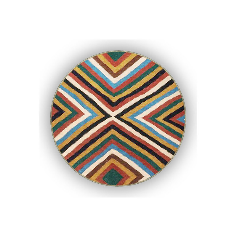 Multi Color Striped Geometric Pattern Modern Decorative Machine Washable Area Rug, Runner 3'3" x 6'7"