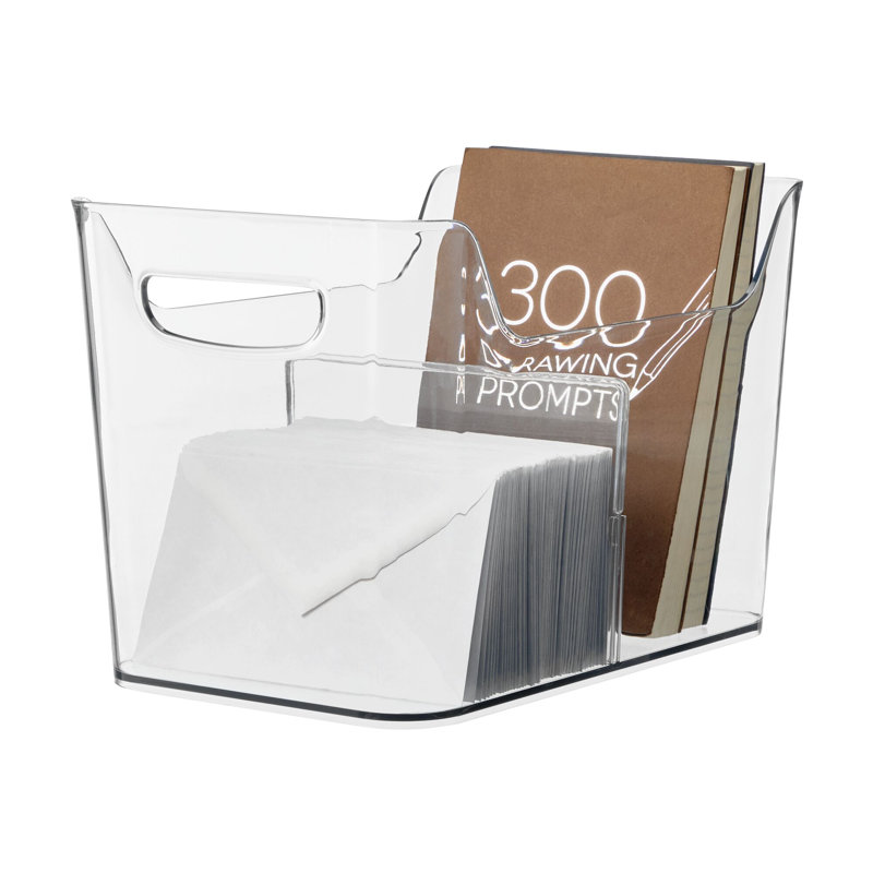 Divided Fridge Organizer Bin with Handles - Refrigerator or Freezer Bin - Organize Food Pouches or Snacks