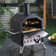 Paesyn Steel Wood Burning Outdoor Pizza Oven with 2-layer in Black