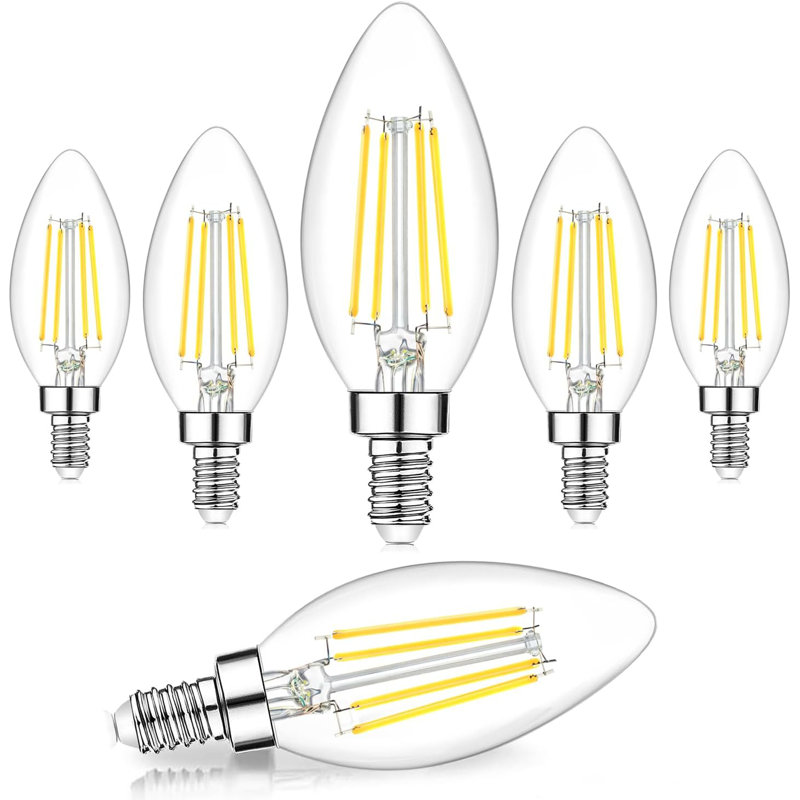Ampoule à culot candélabre à intensité variable E12 DEL 60 W, équivalente à 5 000 K, lumière du jour, blanc, 600 lumens, base B11