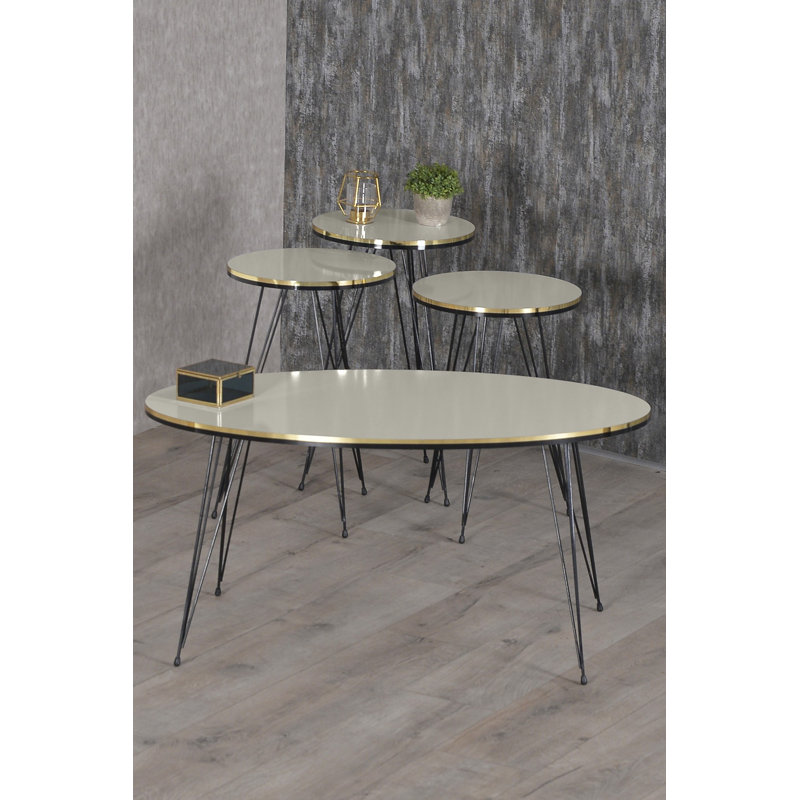 Tana Living Room Table Set, Cream White