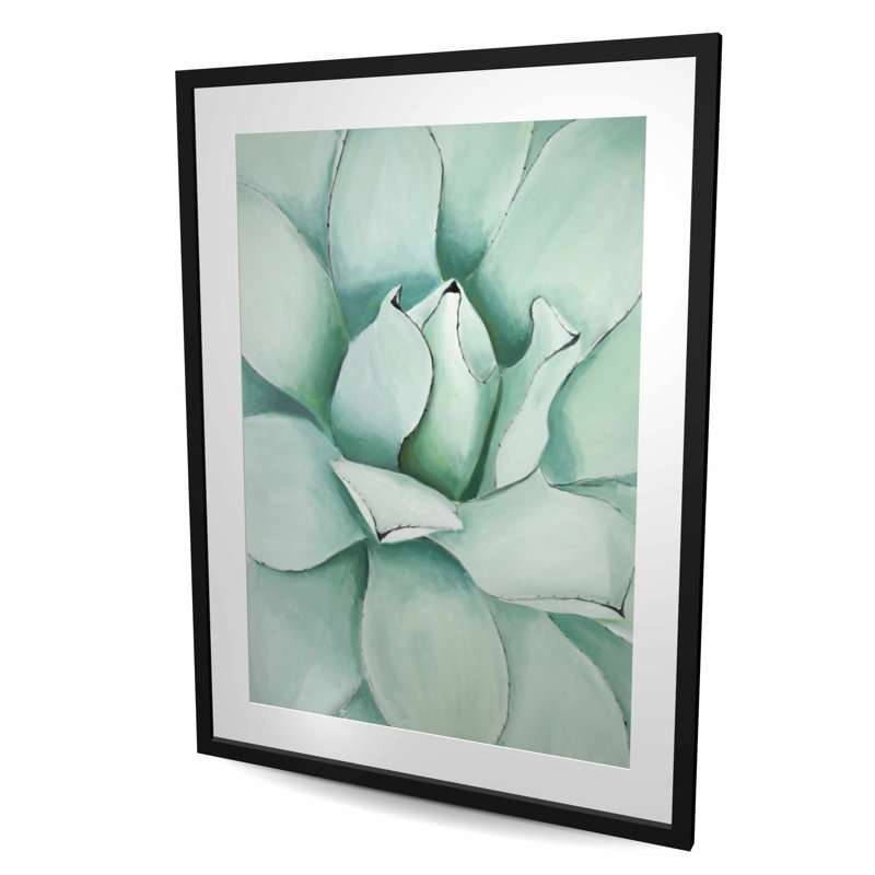 Succulent Clos clos - Neo Mint Kitchen, reproduction encadrée avec passe-partout, H 48 po x l 36 po