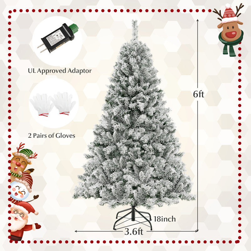 Arbre de Noël illuminé pin artificiel, 6 pi