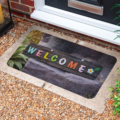 Durable PVC Doormat, Non-Slip Underside, 15.7 x 27.6 inches | 100% Weather-Resistant PVC Material | Ideal for Indoor & Outdoor Use, Easy to Clean, Stylish Design for Home Entryways & Patios