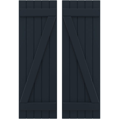 Americraft (2 Batten) Joined Board-n-Batten Shutters w/ Z-Bar (Per Pair)