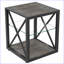 Table basse rustique peu encombrante pour le salon, verre trempé et amp; Panneau de fibres à densité moyenne, facile à nettoyer-1653003313