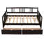 Lit de jour avec rangement, bois massif solide pour la chambre à coucher Lit de jour pleine grandeur, rangement pratique-1381183211