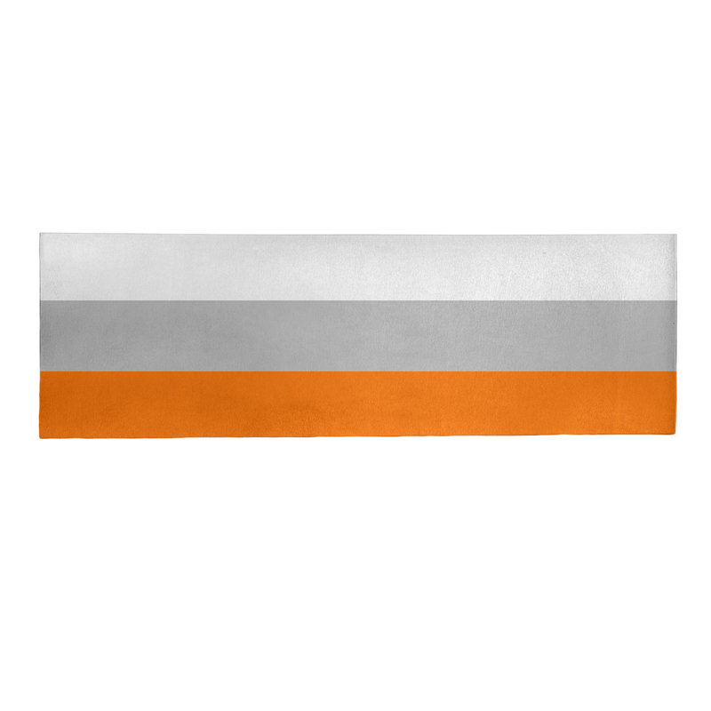 Orange/Gray Area Rug, Runner 2'6" x 8'