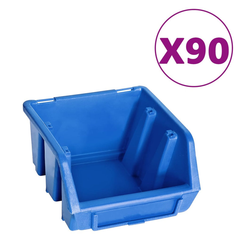 96 Piece Storage Bin Kit Set, Blue