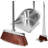 Broom And Dustpan Set For Home, Kitchen Broom With Dustpan Combo Set, Heavy Duty Dustpan With Long Handle