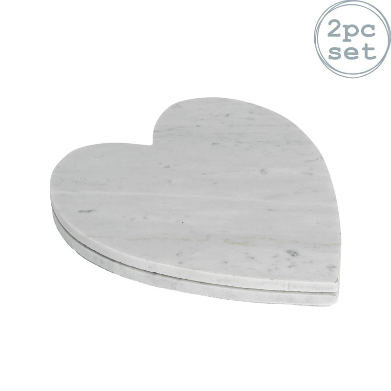 Argon Tableware - Heart Marble Serving Platters - 23 x 27cm