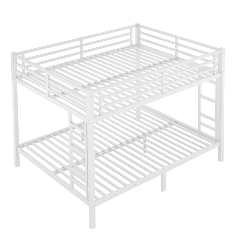 Metal Full XL Over Full XL Bunk Bed for Teens and Adults, Space-Saving, Noise-Reduced, No Box Spring Needed