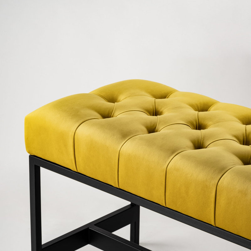 Farrison Velvet Upholstered Bench, H40 x W100 x D30cm