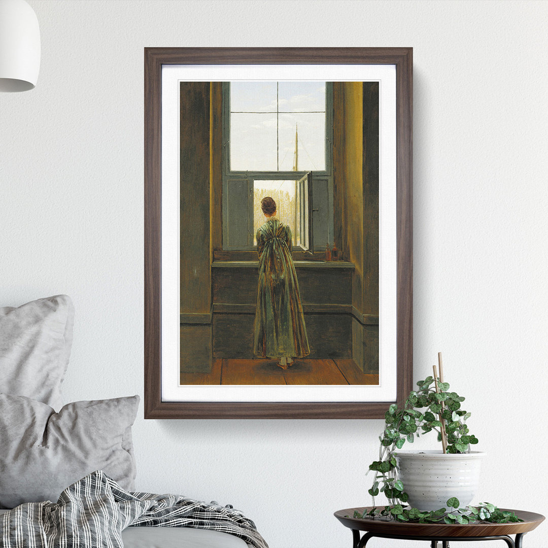 Woman at the Window by Caspar David Friedrich - Framed Print
