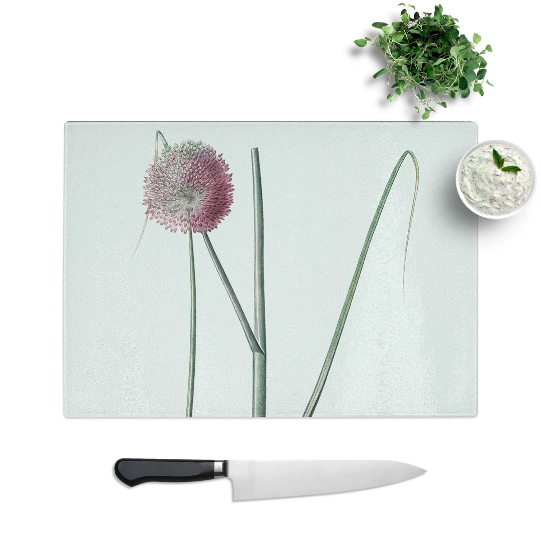 Glass Leek Flower by Pierre-Joseph Redoute Chopping Board